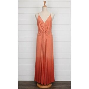 Promesa Maxi Dress Womens L Blush Orange Ombre Boho Beach Resortwear Sunset Date